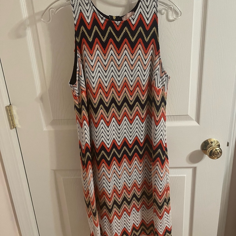 Chevron Pattern Sleeveless Dress